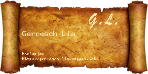 Gerresch Lia névjegykártya